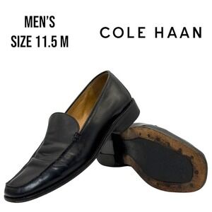 Cole Haan Loafers Black Leather Men's Size 11.5M Dress‎ Shoes Classic Slip-On